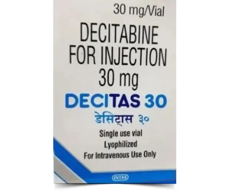 Decitas Decitabine 30mg Injection – A chemotherapy drug used for treating myelodysplastic syndromes (MDS) and acute myeloid leukemia (AML). Available for export from Rizochem Pharmaceuticals.