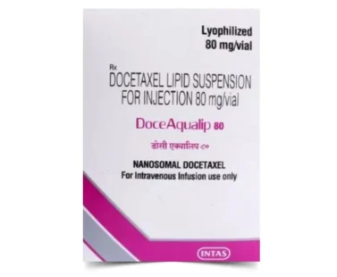 Doceaqualip Docetaxel 80mg Injection – A chemotherapy medication used for treating breast, lung, prostate, and other cancers. Available for export from Rizochem Pharmaceuticals.