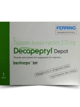 Decapeptyl 3.75mg Depot Injection – A Triptorelin injection used for treating prostate cancer, endometriosis, and other hormone-related conditions. Available for export from Rizochem Pharmaceuticals.