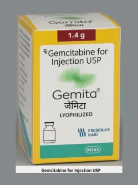Gemcitabine 1400mg Injection – High-strength anticancer chemotherapy medication used in the treatment of various cancers, offered by Rizochem Pharmaceuticals