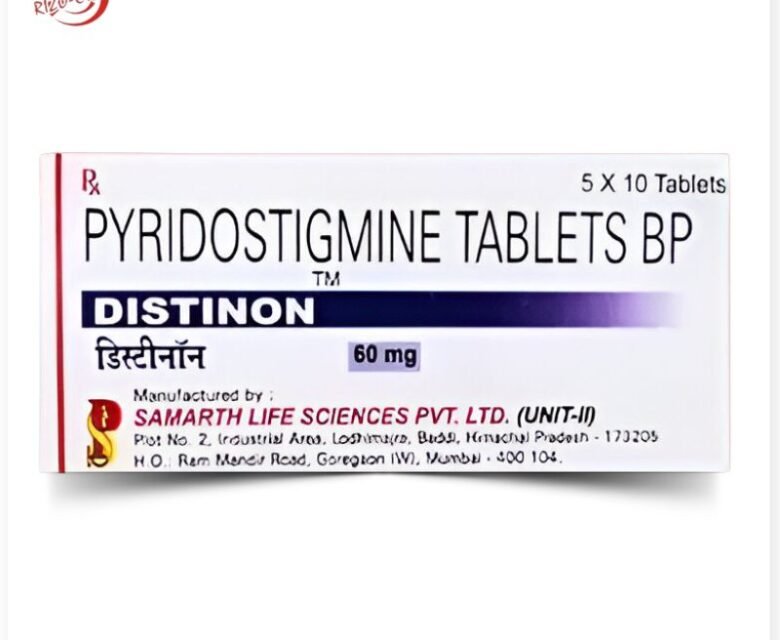 Distinon 60mg Tablet - High-quality medication for treating myasthenia gravis and neuromuscular disorders, available at Rizochem Pharmaceuticals Wholesaler & Exporter.