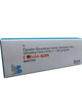 Colstim 300mcg Injection – A filgrastim injection used to stimulate white blood cell production in cancer patients undergoing chemotherapy. Available for export from Rizochem Pharmaceuticals.