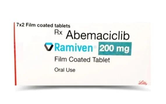 Abemaciclib 200mg Tablet by Rizochem Pharmaceuticals - cancer treatment medication targeting breast cancer cell growth.