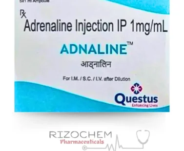 Adrenaline Tartrate Injection vial - Pharmaceutical product for emergency treatment of severe allergic reactions and cardiac arrest.