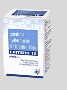 Epirubicin 10mg Injection – A low-dose anthracycline chemotherapy drug used in the treatment of breast cancer and other malignancies. Supplied worldwide by Rizochem Pharmaceuticals