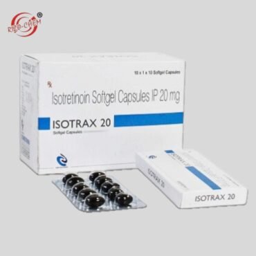 Isotretinoin 20mg Softgel Capsule: Oral medication for severe acne treatment; reduces oil production, unclogs pores, and minimizes inflammation.