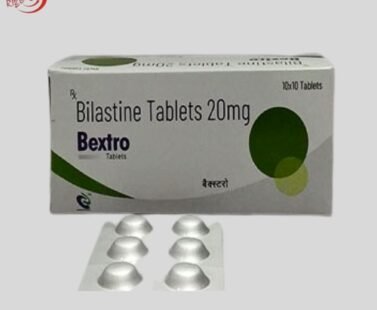 Bextro 20mg Tablet, containing Bilastine, is an antihistamine used for allergy relief. It helps manage symptoms like itching, sneezing, and hives by blocking histamine effects. Consult a healthcare professional for usage guidance.