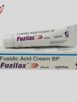 Image: Fuzilax 2% Cream tube with label. Cream designed for topical use. Intended for skin conditions. Consult healthcare professional for usage guidance.