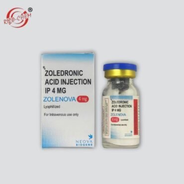 Zolenova 4mg Injections: Medication vial with label indicating the dosage strength and brand name.