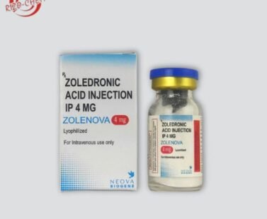 Zolenova 4mg Injections: Medication vial with label indicating the dosage strength and brand name.
