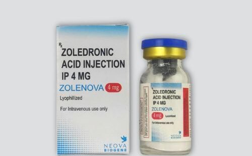 Zolenova 4mg Injections: Medication vial with label indicating the dosage strength and brand name.