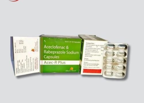 Acec R Plus 200mg/20mg Tablet: a white pill on a clean surface.