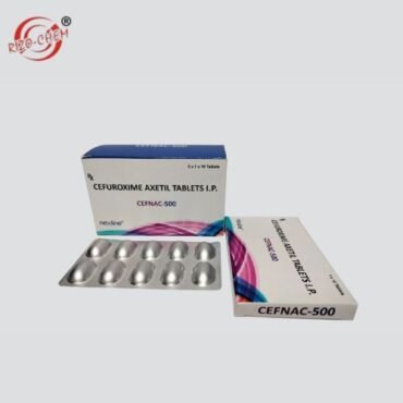 Image of Cefnac-500mg Tablet: White oval tablet with 'Cefnac-500' imprinted on one side.