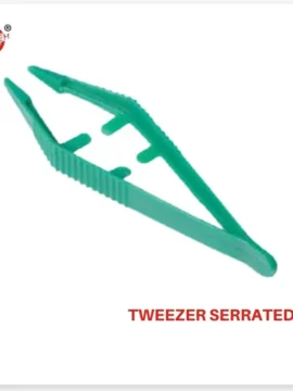 Serrated tweezer for precise grip and handling, ideal for medical, cosmetic, and professional use