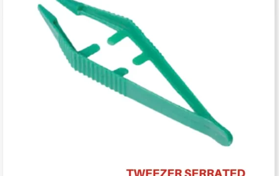 Serrated tweezer for precise grip and handling, ideal for medical, cosmetic, and professional use