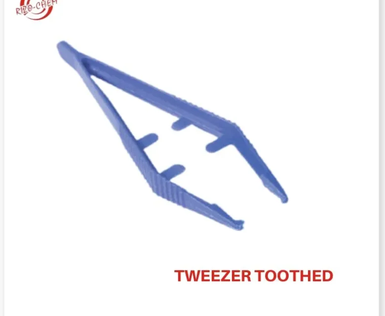 Tweezer Toothed - High-quality stainless steel toothed tweezers for precision grip, ideal for medical, cosmetic, and laboratory use, available at Rizochem Pharmaceuticals Wholesaler & Exporter.