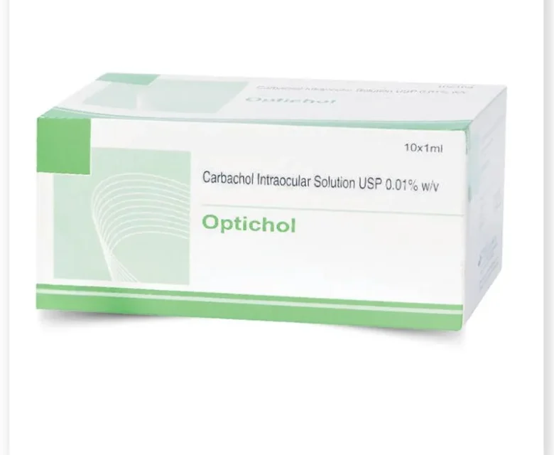Carbachol Intraocular Solution 1% - a sterile ophthalmic solution used for intraocular pressure reduction in patients with glaucoma or ocular hypertension. Clear liquid in a 15 ml bottle, featuring a precision dropper for accurate application.
