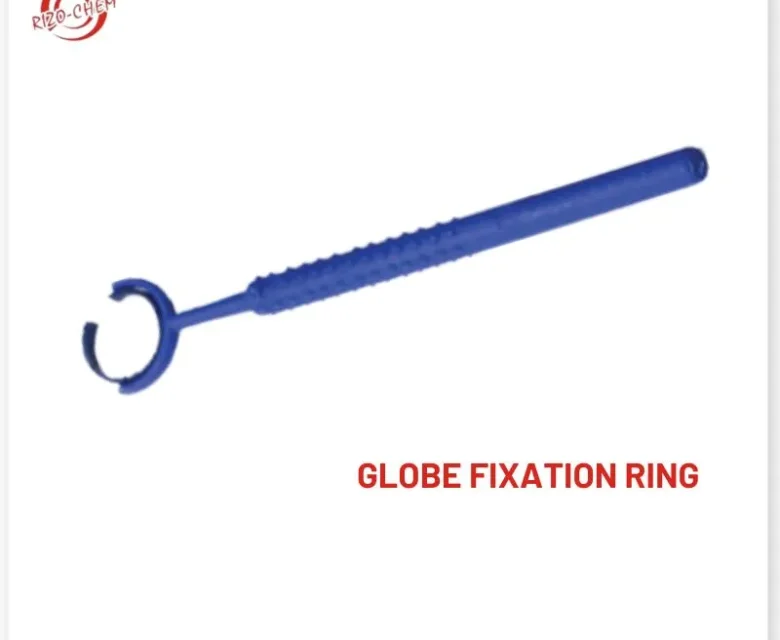 Globe Fixation Ring - Precision ophthalmic surgical tool by Rizochem Pharmaceuticals Wholesaler & Exporter, designed for accurate eye stabilization during procedures.