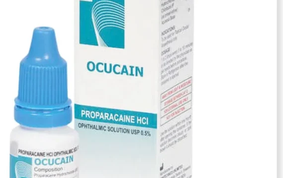 Proparacaine HCI Ophthalmic Solution USP 0.5% Eye Drops - sterile anesthetic eye drops for temporary relief during eye examinations, available from Rizochem Pharmaceuticals Wholesaler & Exporter.