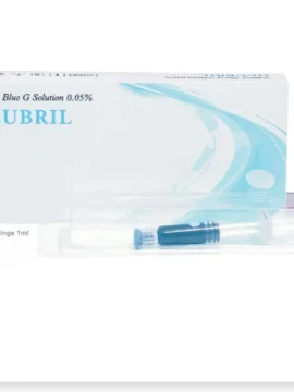 Brilliant Blue G Solution 0.05% vial, sterile blue dye for ophthalmic surgical use, offered by Rizochem Pharmaceuticals Wholesaler & Exporter.