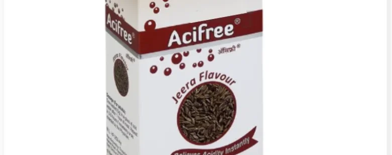 Acifree 5gm (Jeera) sachet by Rizochem Pharmaceuticals, an effective antacid formulation with jeera flavor for quick relief from acidity and indigestion.