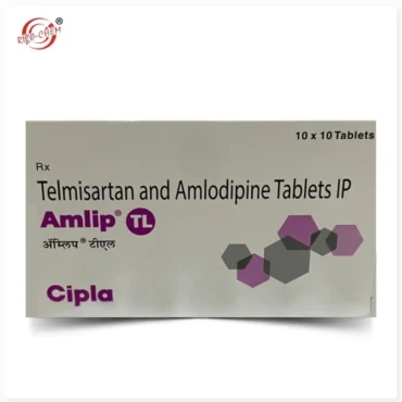 Close-up of Amlip TL Tablet, a combination medicine for managing hypertension and heart-related conditions, available from Rizochem Pharmaceuticals Wholesaler & Exporter.