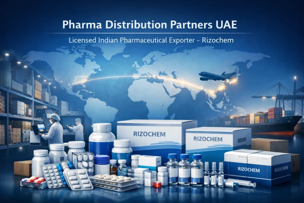Rizochem pharma distribution partners UAE supplying generic, branded and anti cancer medicines from India with WHO GMP compliance