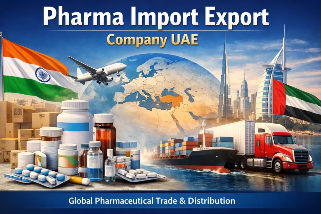 Pharma import export company UAE supplying bulk medicines from India