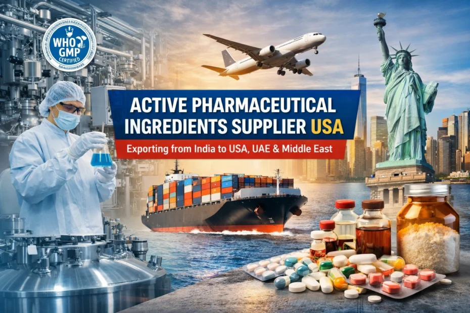 Active pharmaceutical ingredients supplier USA exporting bulk pharmaceutical API chemicals from India to USA UAE and Middle East