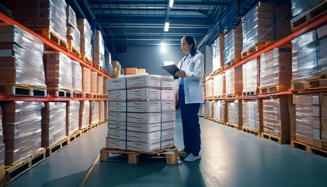 Pharmaceutical cargo being loaded at an Indian port for UAE shipment — pharma exporter from India to UAE (104 characters)