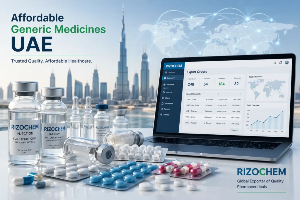 affordable generic medicine supplier UAE bulk pharma Rizochem