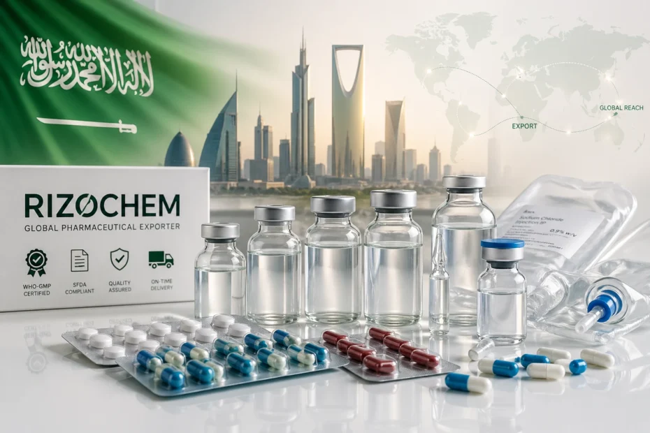 Bulk pharmaceutical supplier Saudi Arabia – WHO-GMP certified medicines export by Rizochem including injectables, tablets and capsules