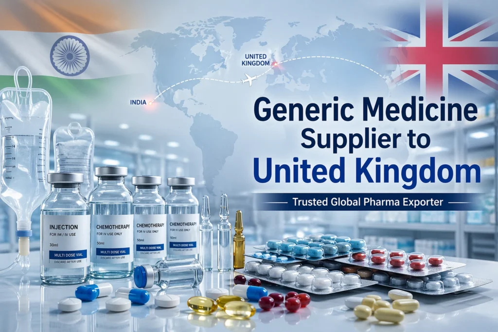 generic medicine supplier to United Kingdom from India with pharma export products