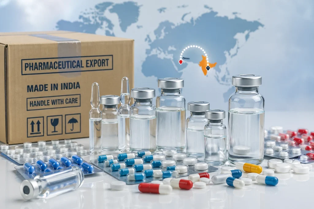 Import generic medicines in Oman from India pharmaceutical export concept