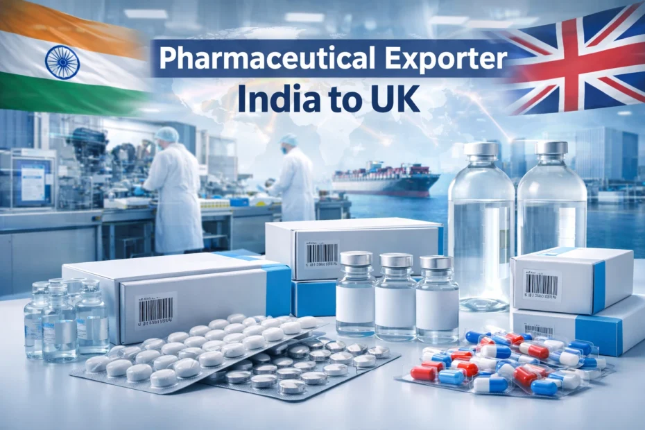 Pharmaceutical exporter India to UK supply chain process